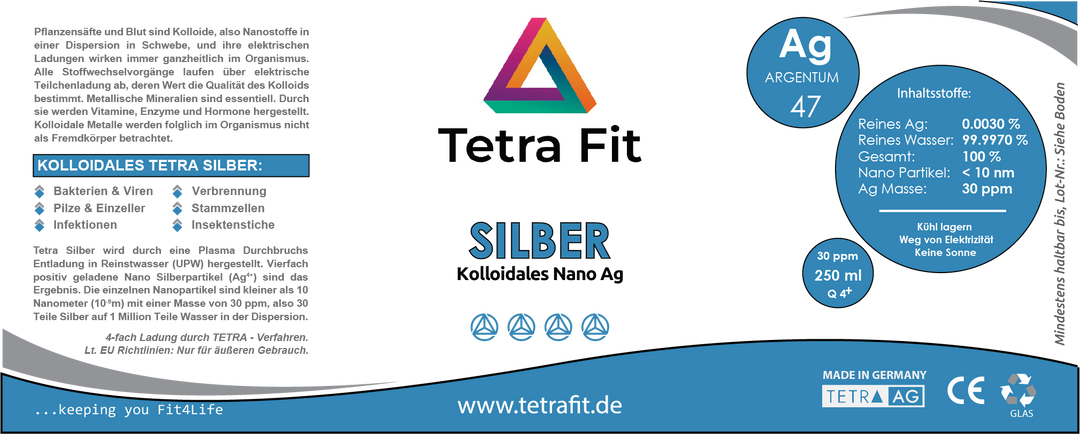 TetraFit kolloidales Nano SILBER Ag TetraAg  30ppm Tetra